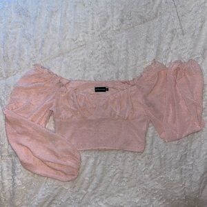PrettyLittleThing Puff Sleeve Cropped Blouse